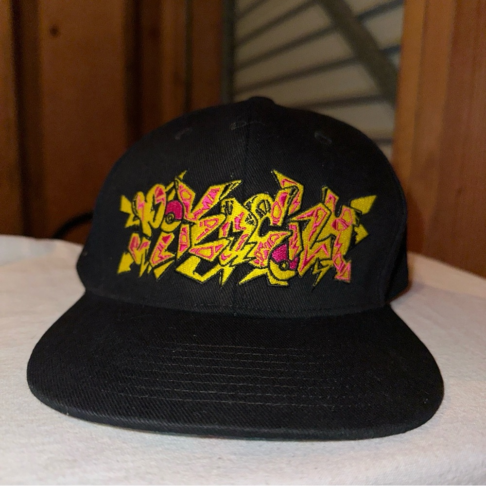 Pokemon Limited Edition Pikachu Graffiti Art Snapback Hat Shibuya Black Rare